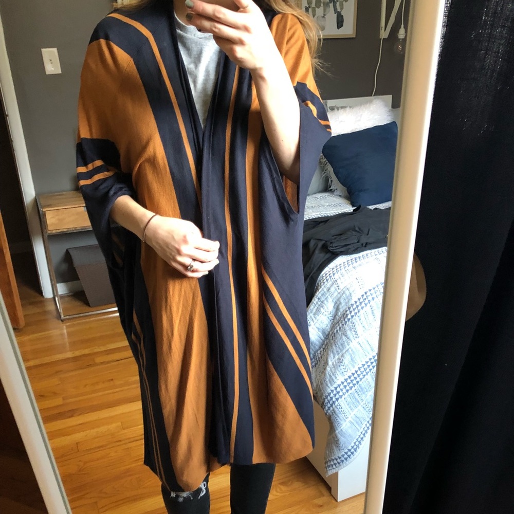 Brown and blue shawl